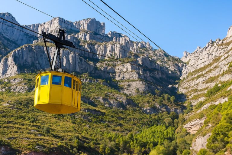 Subir en el aéreo de Montserrat